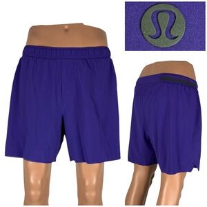 Lululemon Surge Shorts Mens Large Purple 6" Inseam Lined Run Workout LM7A99S EUC